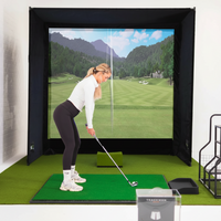 Golf Simulator Enclosure Designed for Indoor Practice, 7 Sizes Available, Impact Screen Included, Side Barriers