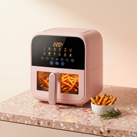 Air Fryer, 12.6-Quart Smart Air Fryer, 12-In-1 Functions - Air Fry, Roast, Reheat, Dehydrate, Bake, Steam, and More, 400°F Max Temperature, Pink — Studio Shot