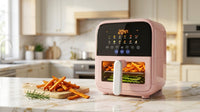 Air Fryer, 12.6-Quart Smart Air Fryer, 12-In-1 Functions - Air Fry, Roast, Reheat, Dehydrate, Bake, Steam, and More, 400°F Max Temperature, Pink — Lifestyle