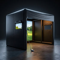 Portable Inflatable Golf Simulator Large 10X13X10 FT Indoor/Outdoor Golf Simulator Tent with Projection Screen All Skill Levels — Studio Shot