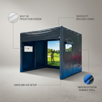Portable Inflatable Golf Simulator Large 10X13X10 FT Indoor/Outdoor Golf Simulator Tent with Projection Screen All Skill Levels — infographic
