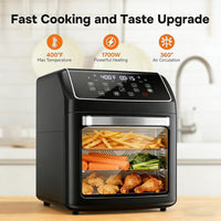Air Fryer, 12.6-Quart Smart Air Fryer, 12-In-1 Functions - Air Fry, Roast, Reheat, Dehydrate, Bake, Steam, and More, 400°F Max Temperature, Pink