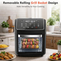 Air Fryer, 12.6-Quart Smart Air Fryer, 12-In-1 Functions - Air Fry, Roast, Reheat, Dehydrate, Bake, Steam, and More, 400°F Max Temperature, Pink