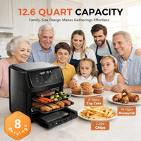 Air Fryer, 12.6-Quart Smart Air Fryer, 12-In-1 Functions - Air Fry, Roast, Reheat, Dehydrate, Bake, Steam, and More, 400°F Max Temperature, Pink